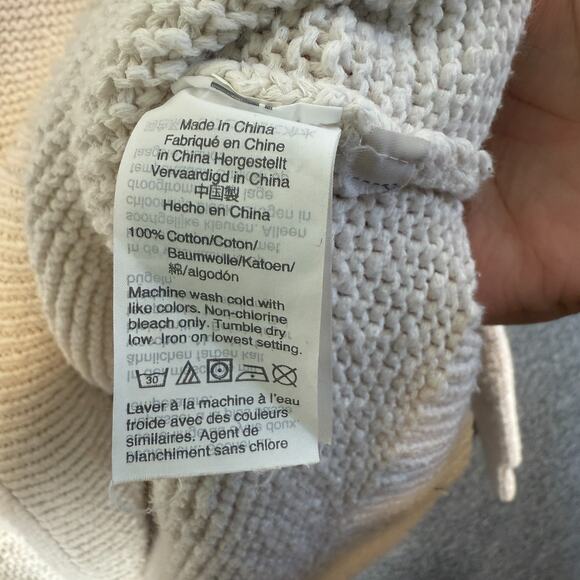 Madewell Sweater Womens Small Beige Chunky Knit Vneck Crop Relaxed Boho - Picture 7 of 8